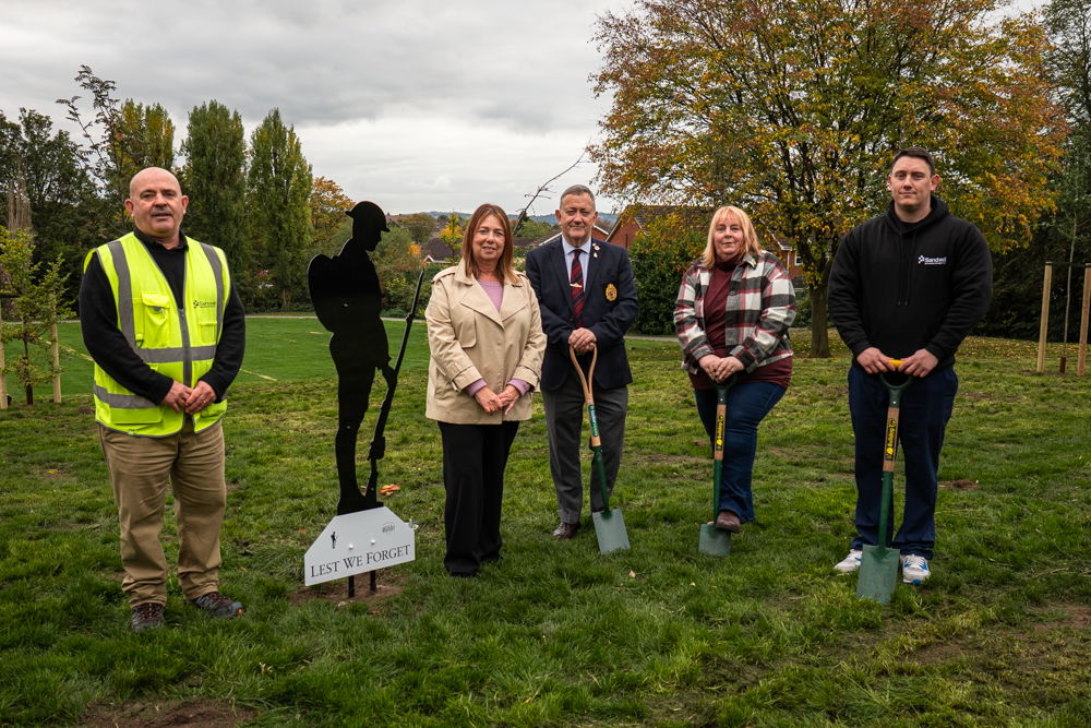 Councillors and parks staff announce the plan to create Peace Gardens and Woodlands in six local parks.