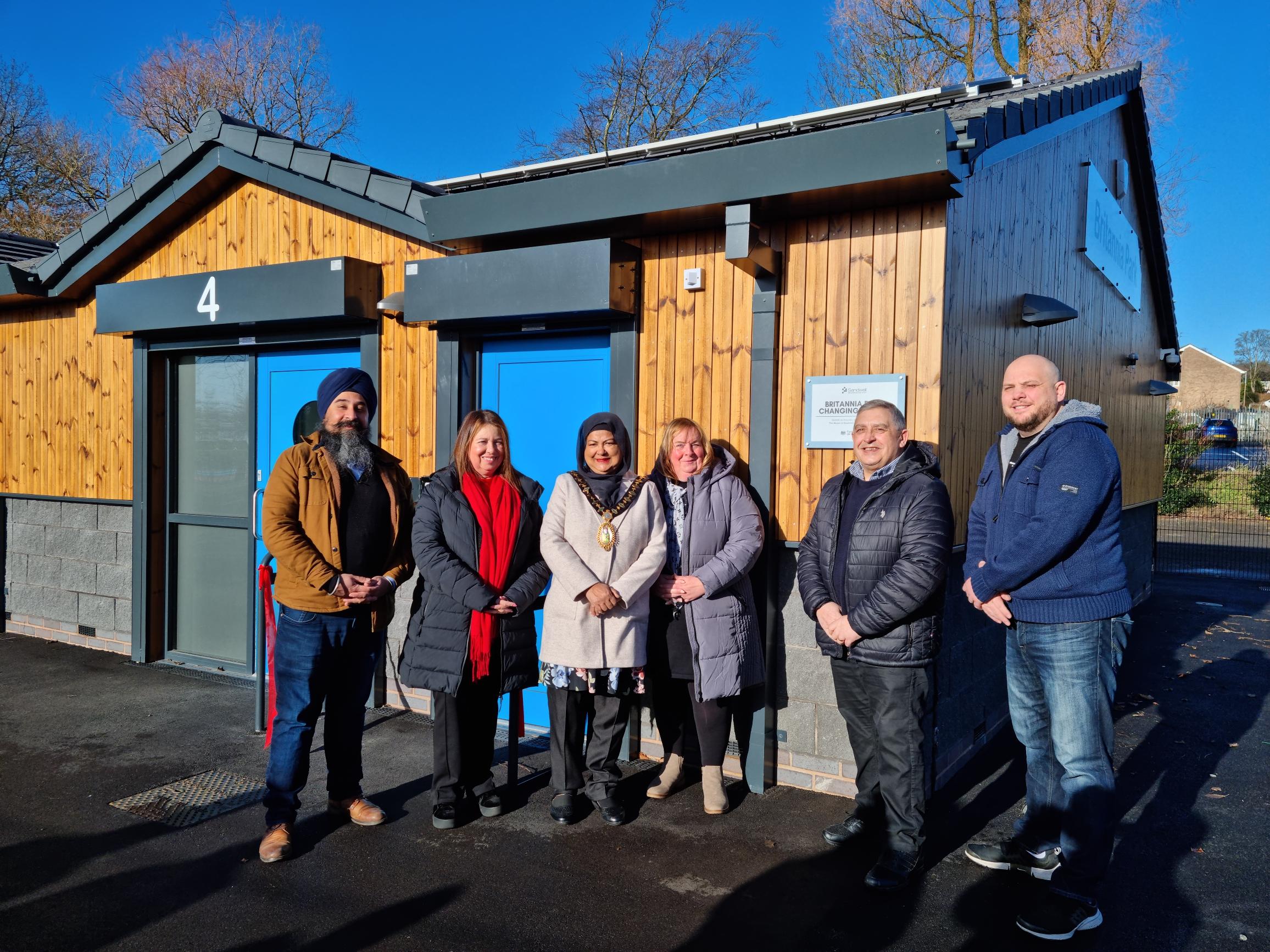 Celebrating improvements at Britannia Park, left to right, Councillor Jag Singh, Sandwell Council Leader Councillor Kerrie Carmichael, Mayor of Sandwell Councillor Syeda Khatun MBE, Deputy Leader and Cabinet Member for Neighbourhoods and Community Council