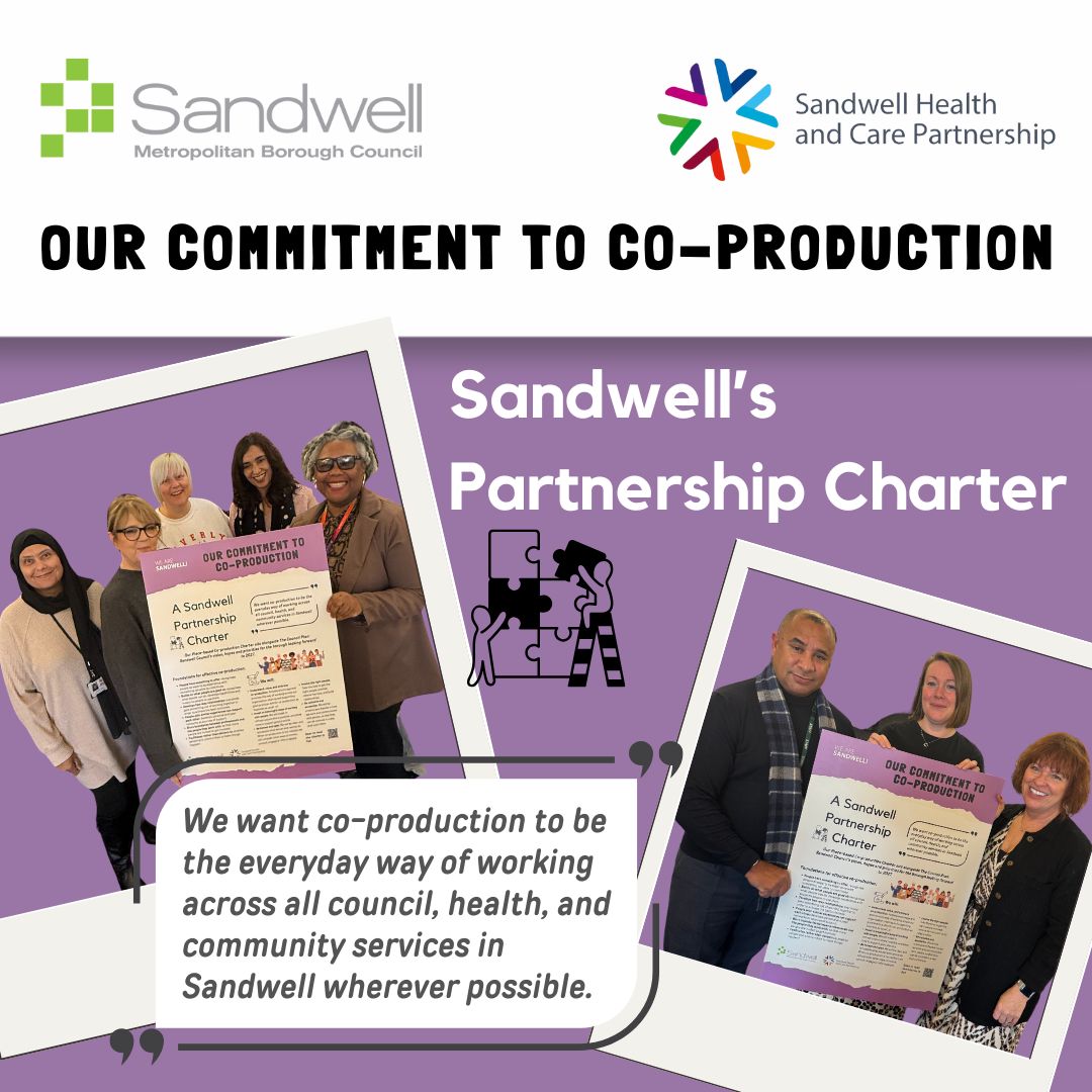 Graphic highlighting our commitment to co-production