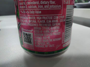 Nutritional information on back of drinks can