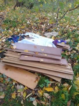 Wood items fly tipped
