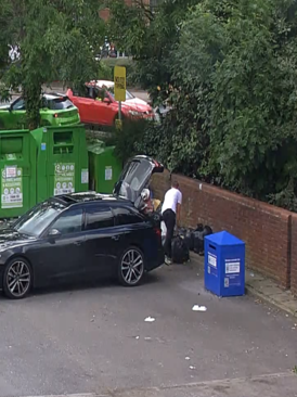 General waste being dumped by a wall