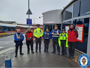 Joint teams outside bus station